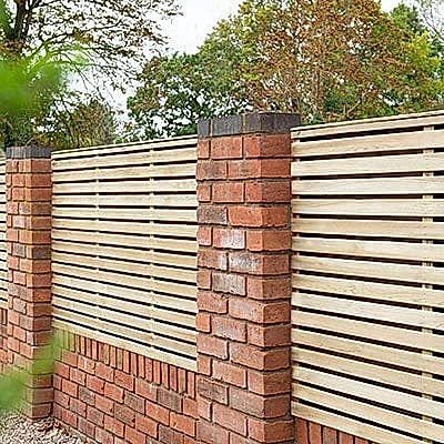 Forest 6x3 Pressure Treated Contemporary Double Slatted Fence Panel