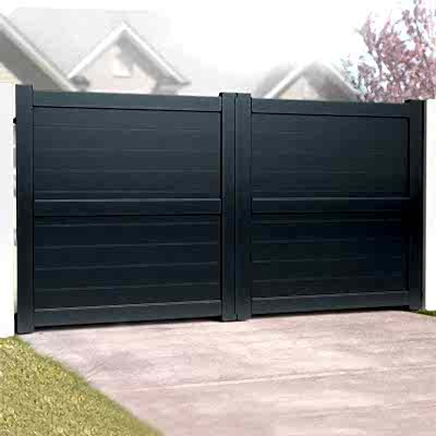 grey aluminium driveway double gates