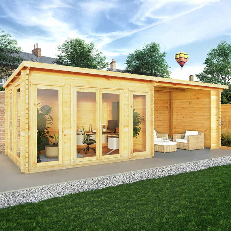 Mercia Studio Pent Log Cabin and Gazebo Mercia Studio Pent Log Cabin and Gazebo