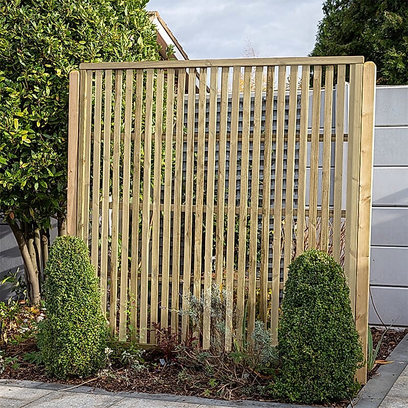 Trellis to conceal a bin store Trellis to conceal a bin store