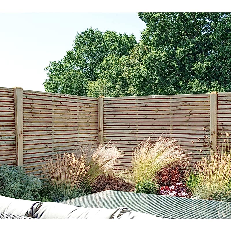 6’x5’ Contemporary Double Slatted Fence Panel