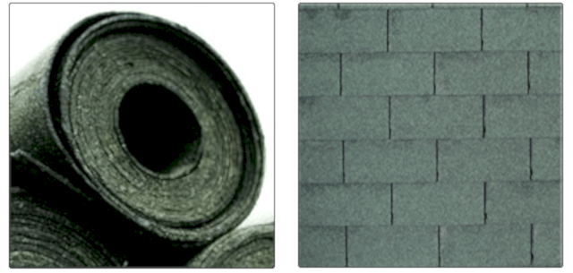 Roof felt and shingles Roof felt and shingles