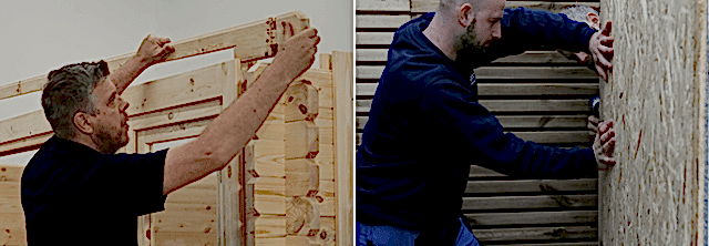 Log cabin installation Log cabin installation