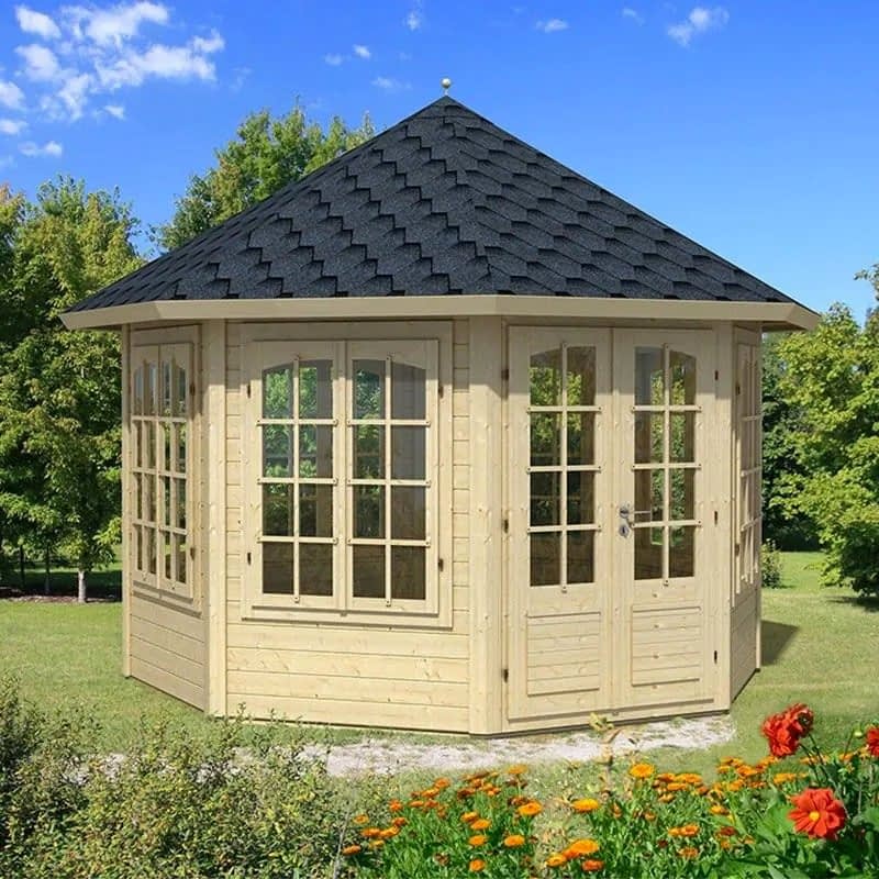 Palmako Veronica Log Cabin Summer House with Felt Shingles Palmako Veronica Log Cabin Summer House with Felt Shingles