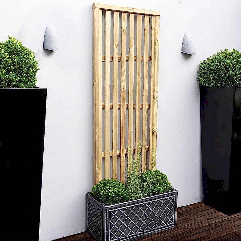 Trellis fencing on a wall Trellis fencing on a wall