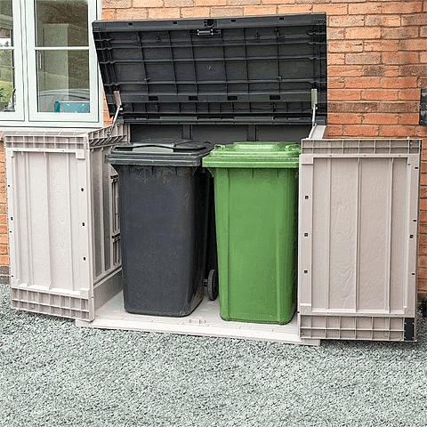 Plastic wheelie bin store Plastic wheelie bin store