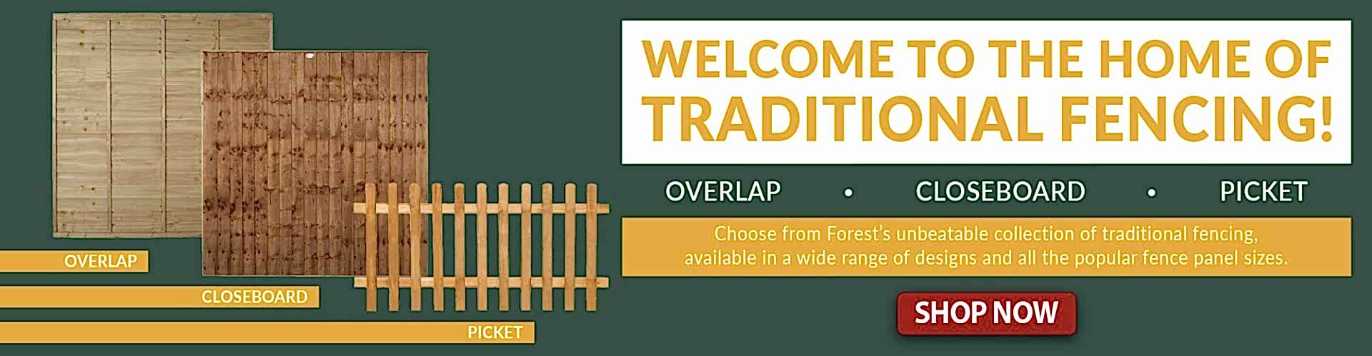 Choose from a range of Traditional Fencing at Buy Fencing Direct
